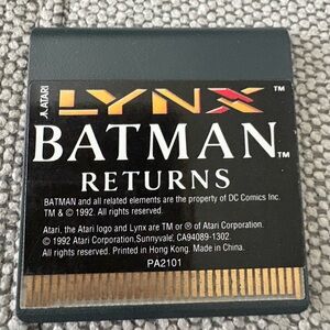 Batman Returns Atari Lynx 1992 Video Game Cartridge